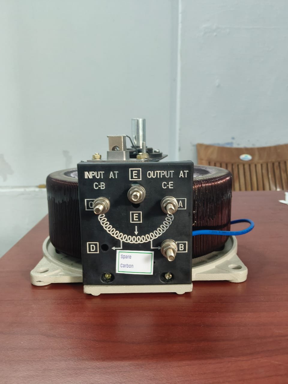 Front View with Spare Carbon Brush Tag